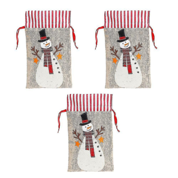 3-pack Christmas Rendeer Santa Snowman Xmas Gift Bag (snögubbe)
