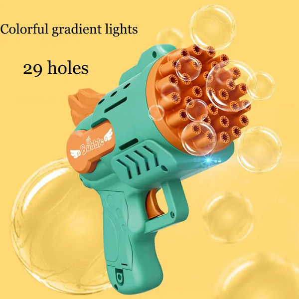Bubbelpistol, färgglad bubbelmaskin med rik bubbla, automatisk bubbelmaskin