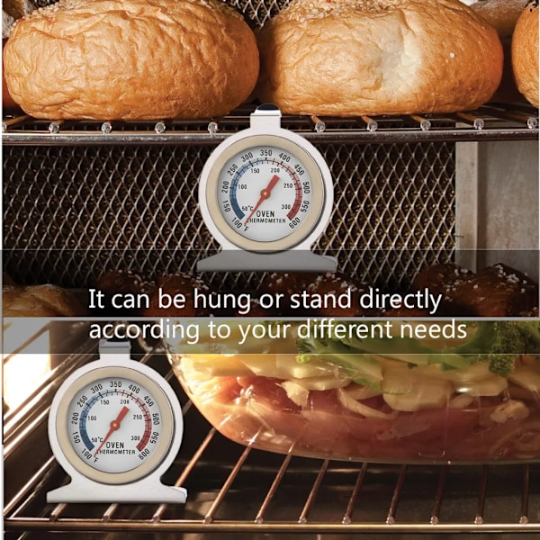 Ovntermometer op til 300°c rustfrit stål ovntermometer køkkentermometer grilltermometer med krog øjeblikkelig aflæsning til køkken