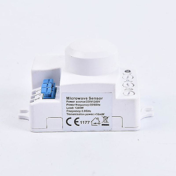 Mikrobølgesensorkontakt 5,8ghz Hf 220v Led 360 graders radarbevægelseskropssensor（1PC，Hvid）