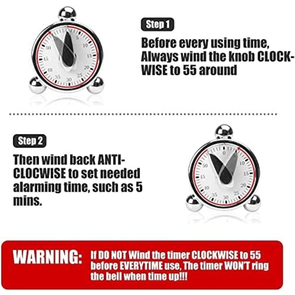 Kök Timer för Matlagning, Hög Countdown Alarmklocka, Uppdrag 60 Minuter, för Barn, Klassrum, Lärare, Möten, Ledningsklasser