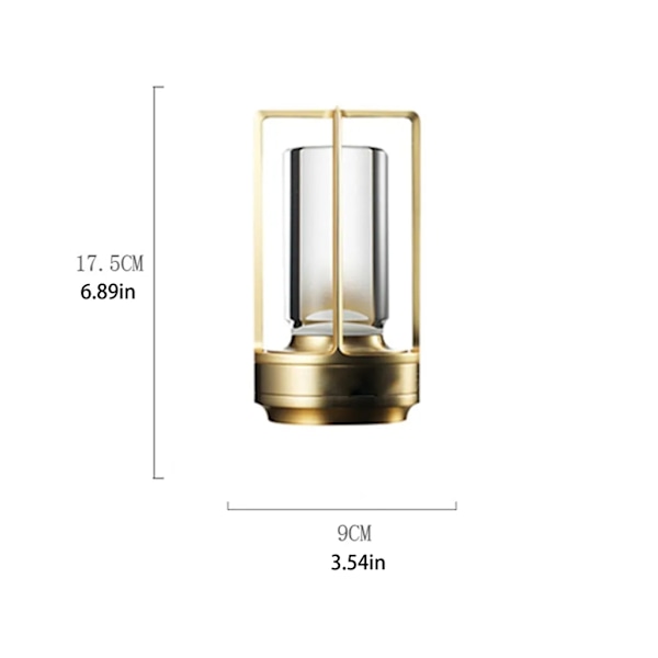 Trådløs dimbar LED-batteribordlampe berøringsbordlampe stue nattbordlamper tre-farget lys