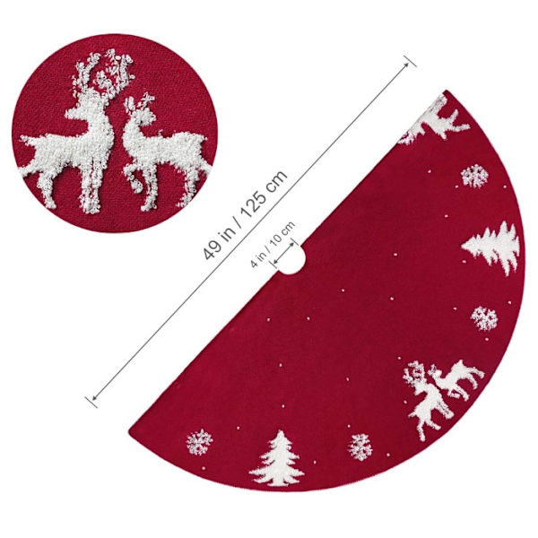 Julgransmatta 122 cm, stickad 3D älg julgransfot