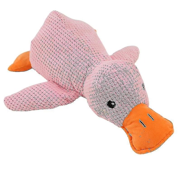 The Mellow Dog, Mellow Dog Calming Duck, slitstark pipande hundleksak för inomhusvalp（lotusrotfärg）