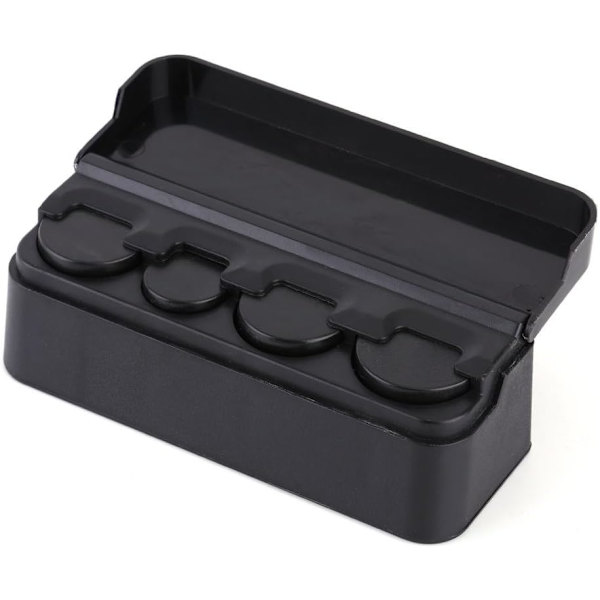Bilmøntbeholder-arrangør, bærbar møntboks opbevaringsboks, sort holder, veksel opbevaringsboks, bilmøntboks, pengebeholder til bil, lastbil, autocamper