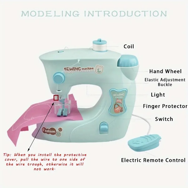 Lasten sähkökäyttöinen ompelukone tyttöjen leikkihuoneen simulointi pieni kodinkone räätälikoneen sarja opettavainen vanhemman ja lapsen vuorovaikutteinen lelu