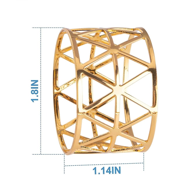 Serviettringer, 12 stk. gull serviettringer, serviettringholdere for spisestue