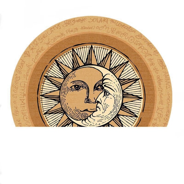 Boho puolipyöreä ovimatto, Bohemian Sun & Moon puoliympyrän muotoiset ovimatot, liukumaton matto Pehmeä ovimatto sisäoveen 50x70cm