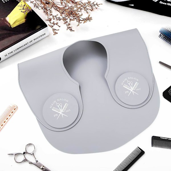 Grey Salon Hårfärgning Halsband, Vattentätt Spänne Design Frisör Hårfärg Halsband, Silikon Hårklippande Sjal Gummihalsinpackning Frisör