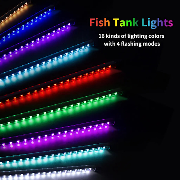 Akvarieljus, LED-ljus för akvarier, fjärrkontroll, färgglad färg, hög vattentäthet, LED-pärlor med hög ljusstyrka, förbättrad ljusstyrkedesign