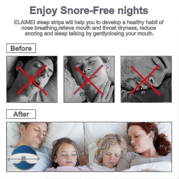 90 st Sleep Lip Tapes Stäng munnen Sömnremsor för att sova