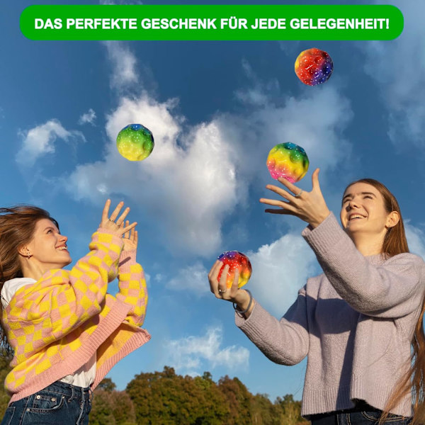3-delad hoppboll, mininhoppboll, superhög studsande lätt hoppboll, studsbollar, interaktiv stressavlastande leksak
