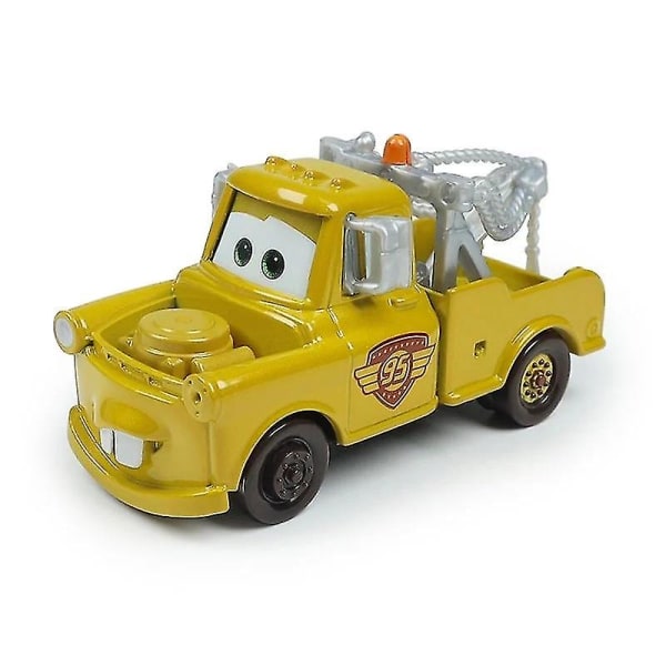 Pixar Cars Metal Diecast Golden Young Ivan Lightning Mcqueen Tow Mater Dr. Damage Arvy Big Wheel Foot Bilmodell Leketøysgave（1）