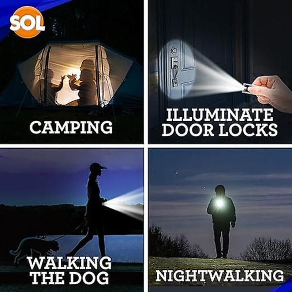 2-pack Små ficklampor för camping Mini ficklampor Batteridrivna Små LED-ficklampor Nyckelringsficklampa för camping