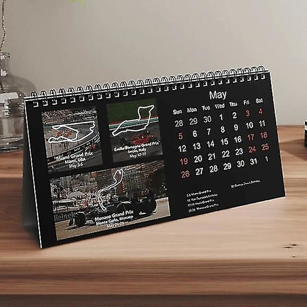 2024 F 1 skrivebordskalenderen 2024 FORMULA1 KALENDER A（Sort，Free Size）