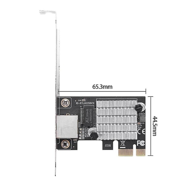 Pciex1 2.5g Gigabit verkkokorttisovitin 1 portilla 2500mbps Pcie 2.5gb Ethernet-kortti Rj45 Lan Con (musta)