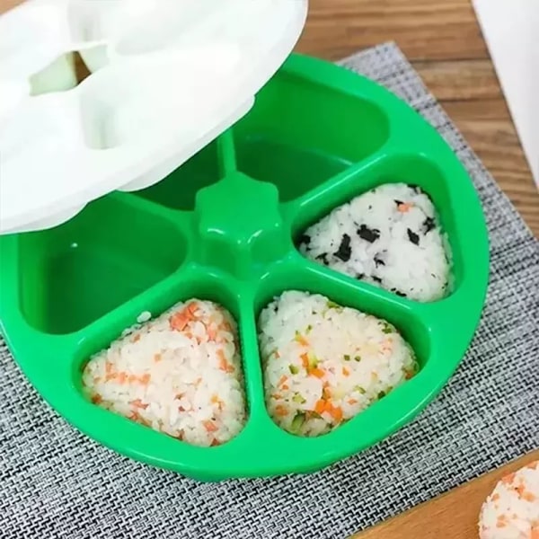6 hulrom Triangle Sushi Form Onigiri Risball Trykk Maker Non-stick Sushi Maker Verktøy For Tang Koriander Risballer