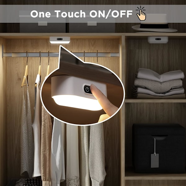 LED touch-dæmpbar under-skab-lys med 5 lysfarver USB genopladelig skabsbelysning køkkenlampe 2000mAh skabslys med magnet lysbjælke