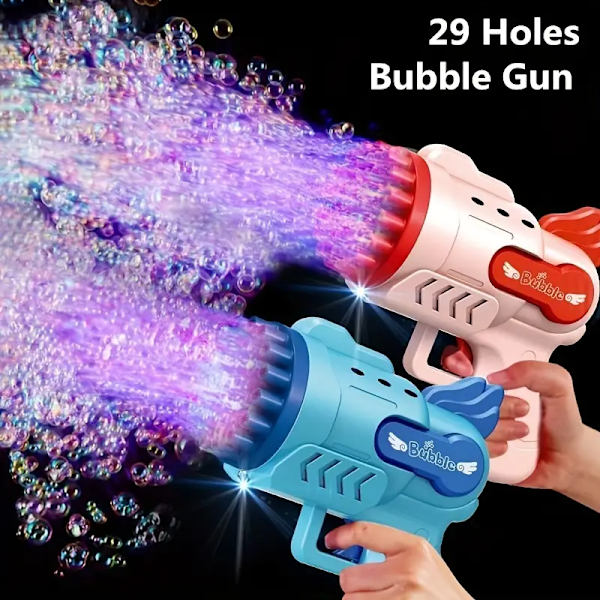 Bubbelpistol, färgglad bubbelmaskin med rik bubbla, automatisk bubbelmaskin