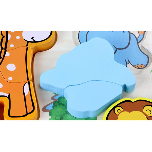 Barn 3d Pussel Trä Pedagogiska pussel Leksak Baby Lärande Toy Multi Tema（Grönsaker）
