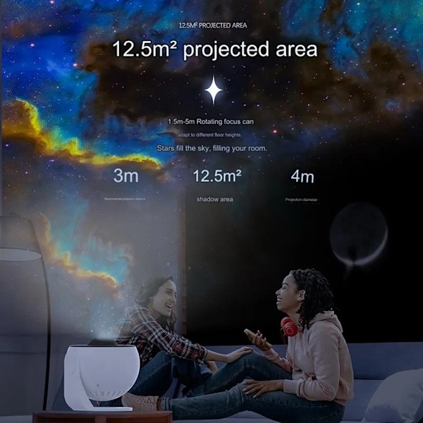 Planetarium stjärnhimmelprojektorer, 12 planetskivor, galaxprojektorlampa stjärnhimmel för sovrum, LED stjärnhimmelprojektor för barn, nattlampa