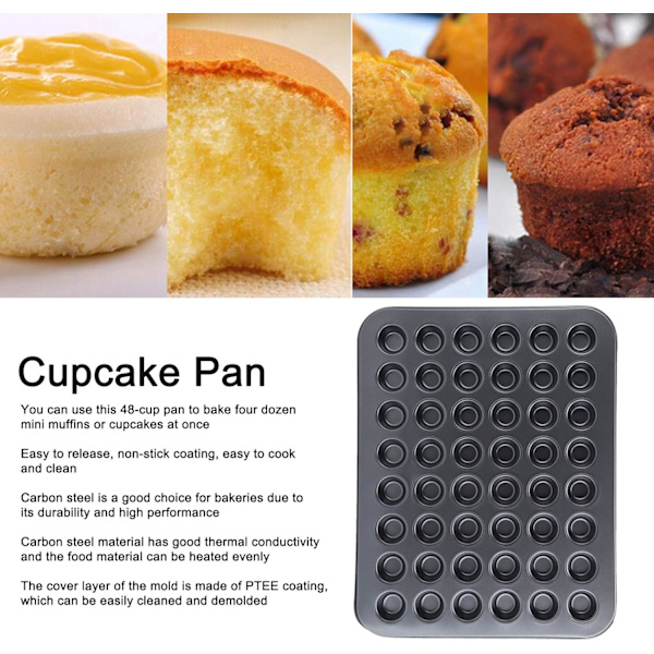 Muffinsform, Muffinsbricka, Mini Non-Stick Muffins Cupcake Bakform Mini Muffinsform för Saftiga Mini Muffins, Cupcakes, Platt, Non-Stick