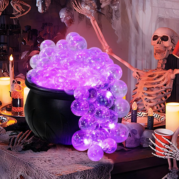 Halloween Lila Bubbla Häxa Burk Godisburk Häxa Hink Svart Plast Retro Party Borddekoration (25*16.5cm)