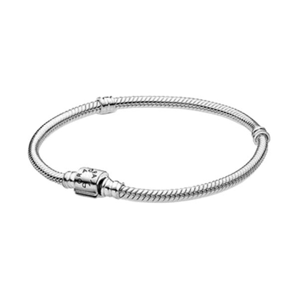 Pandora slangestrikket armbånd med sylinderlukking og sterling sølv（A2 21cm，sølv）