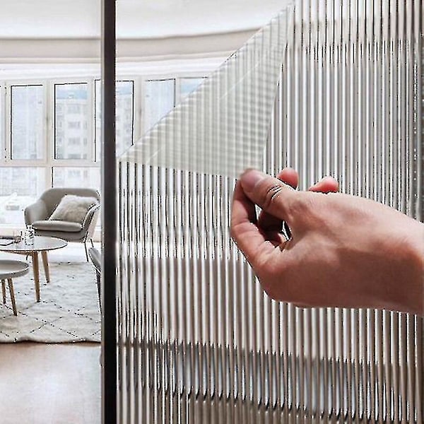 3D Sähköstaattinen Changhong lasikalvo Kylpyhuoneen ikkunatarra Läpinäkyvä läpinäkymätön piikitystä estävä lasihimmeä kalvo Modern Art Deco (60x200cm)