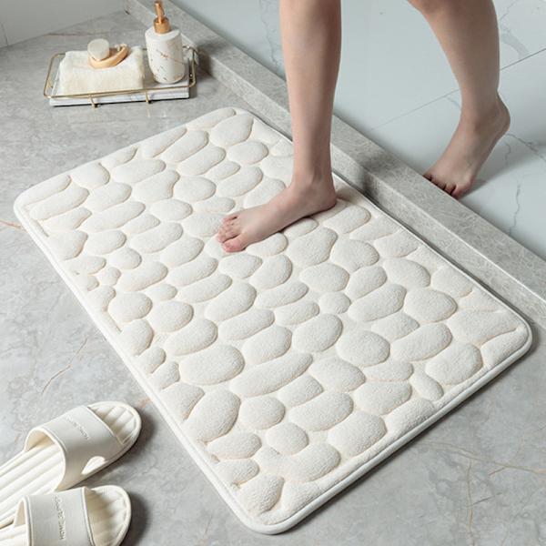 Kullersten Präglad Badrumsmatta Halkskyddad Mattor i Tvättställ Badkar Sida Golvmatta Duschrum Dörrmatta Minnesskum Pad (50x80cm)