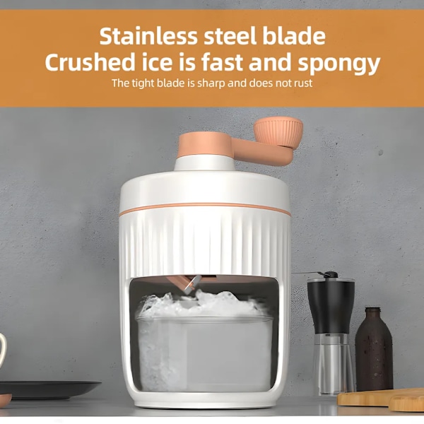 Ismaskin, handvevad slushie-tillverkare, ismaskin, vattenis, issnö, snöis, isbearbetning, is med rostfria blad