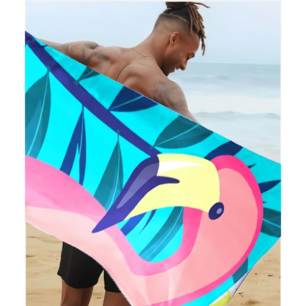 Mikrofiberlätt tunn strandhandduk Strandfilt Snabbtorkande handduk: Kompakt, sandfri, absorberande, sandtät