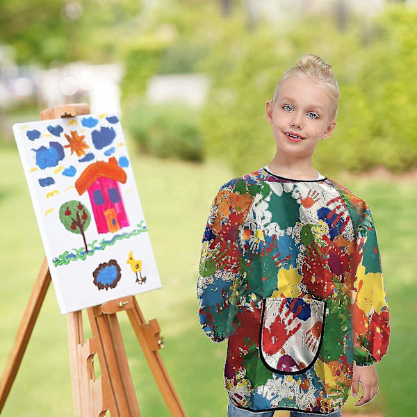 Kunstnerfrakk for barn, vanntett kunstnerfrakk for maling, for småbarn, med lomme for jente og gutt
