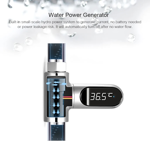 LED Digital Duschtemperaturdisplay 0 100 ℃ Baby Badewasser Thermometer Celsius / Fahrenheit Display 360 ° Drehbarer Bildschirm für Küche Badezimmer