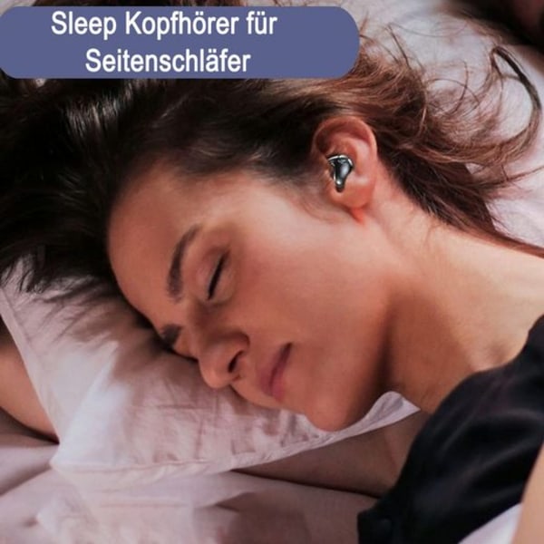 Mikroöronproppar Osynliga trådlösa Bluetooth hörlurar Sleep-hörlurar med brusreducerande svart