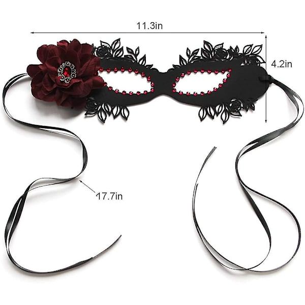 Maskeradmask venetianska masker Blomma halvansiktsmasker Kostymtillbehör för dansfester Karnevalbalbal Halloween Mardi Gras