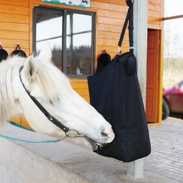 Oxford Stoff Slow Feed Hay Bag Bærbar Ut Hull Redusere Gård Tilbehør Feeder (stil 1)