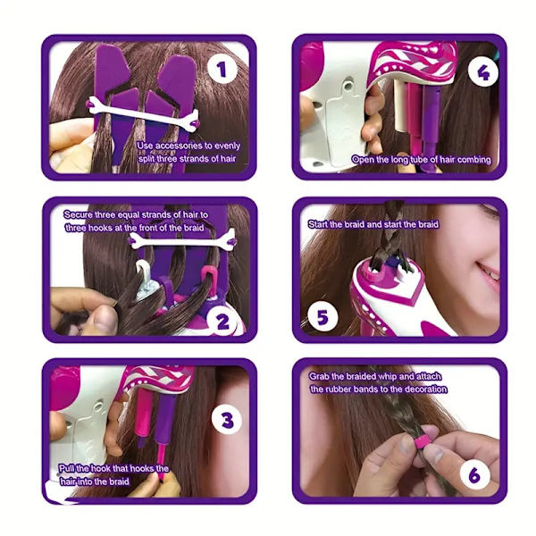 Automatisk hårfletningsmaskin för flickor - Elektrisk DIY-hårförmaskningsmaskin - Twist Knitting Roll Twisted Braiding Hair Styling Tools - Flickgåva