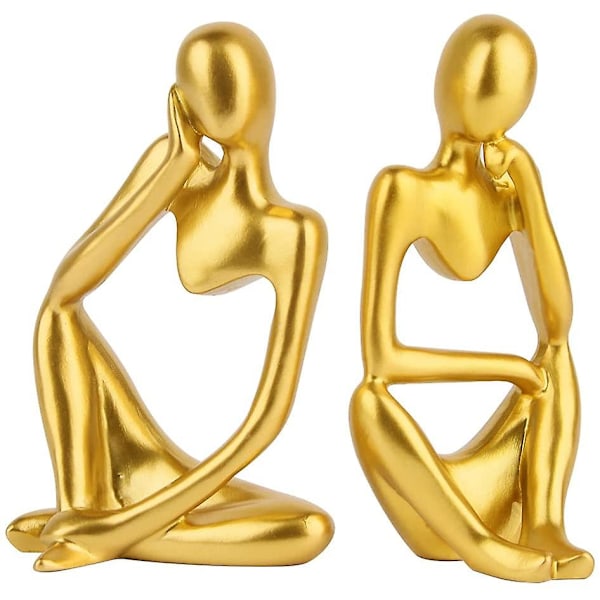 Modern Thinker Resin Statue, Xixiran 2 stykker Abstrakt Tænker Statue, Resin