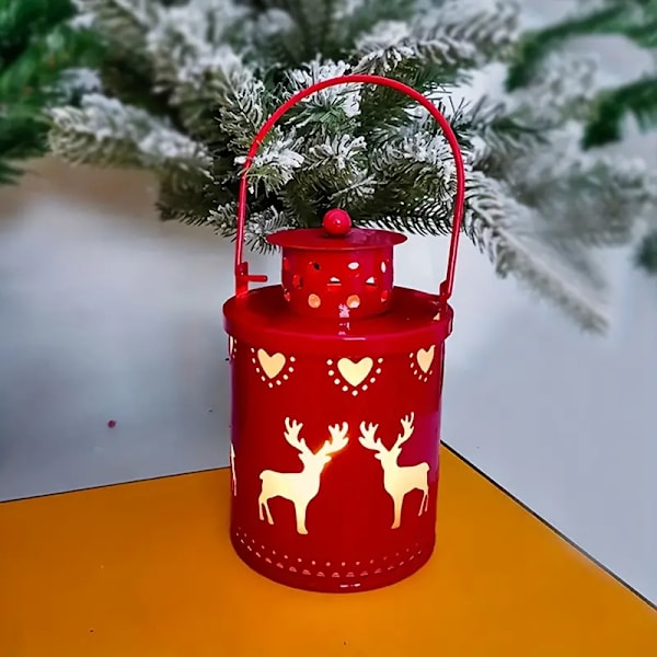 Elektroniske julelys i retro-stil med LED-lys, LED-lykter, dekorative julelys, kreative innendørs- og utendørs stemningslys