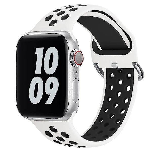 Silikon sportbandsrem för Apple Watch Series 7 6 5 4 3 2 1 Se 38/40/42/44 mm（38-40 mm，1）