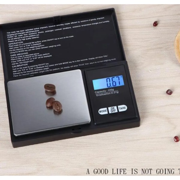 Digital precisionsskala fin skala 0,01g-500g ficksskala fin gram skala digital skala