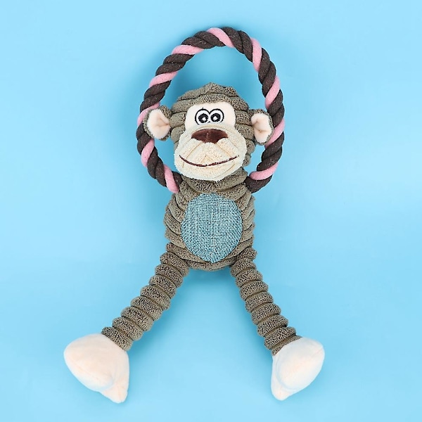 Monkey Plyschleksak för Hundar - Interaktiv Träning Leksak för Tugga Bita Tandrengöring och Skydd (stil 1)