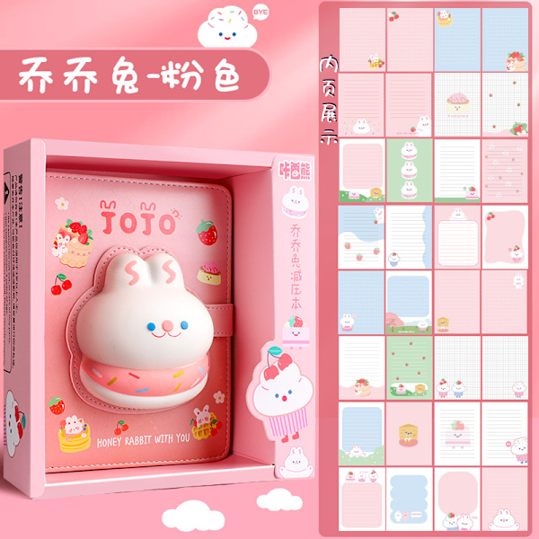 Kawaii Cartoon Sanrios Cinnamoroll Mymelody Kitty Decompression Notebook Tredimensionell Pu Doll Decompression Book Vent Book（3）