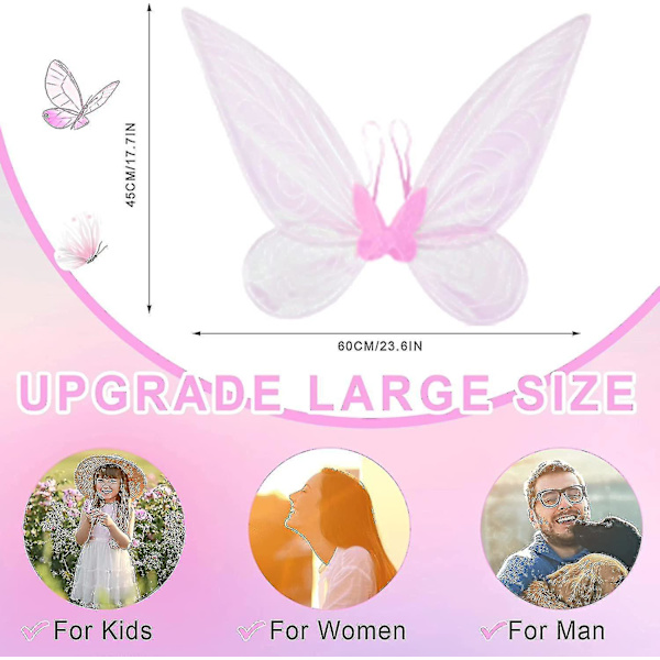 Fairy Wings Light Up Butterfly Wings Sparkly Led Fairy Wings Halloween Jul Födelsedag Cosplay present till barn（1）