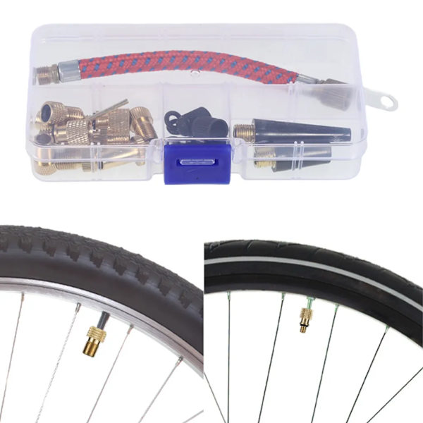 Cykelventilsadapterset 21 delar ventiladapter för kompressor cykelpump luftpump cykelpumptillbehör för DV AV SV