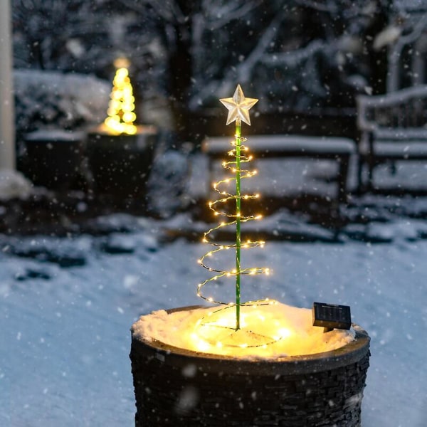 Juldekoration Mini Julgran Utomhus Trädgård Luminous Snow Led Lights