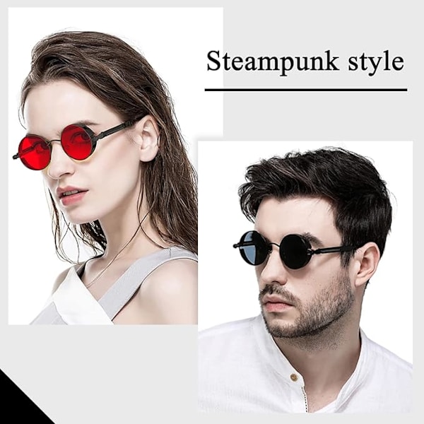 Klassinen retro aurinkolasit polarisoitu, pyöreä aurinkolasit metallirunko UV400 suojaus aurinkolasit unisex silmälasit Rave lasit