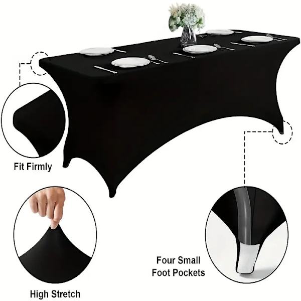 Spandex bordsduk för bord, universell stretch bordsduk, utomhus uteplats möbelskydd（4FT（122*60*75））