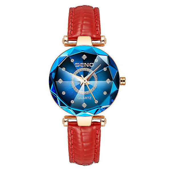 Ocean Heart Brand Stjernehimmel Diamant Overflade Lys Multi-Overflade Glas Solid Stålrem Dame Vandtæt Ur (Rose Gold Elegant Lilla Urskive)